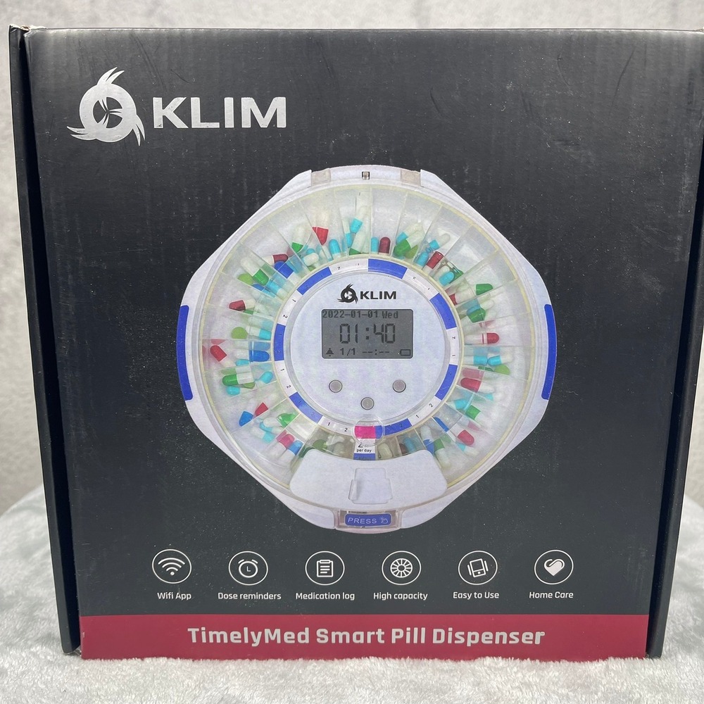 KLIM TimelyMed Smart Pill Dispenser White WiFi App Lockable